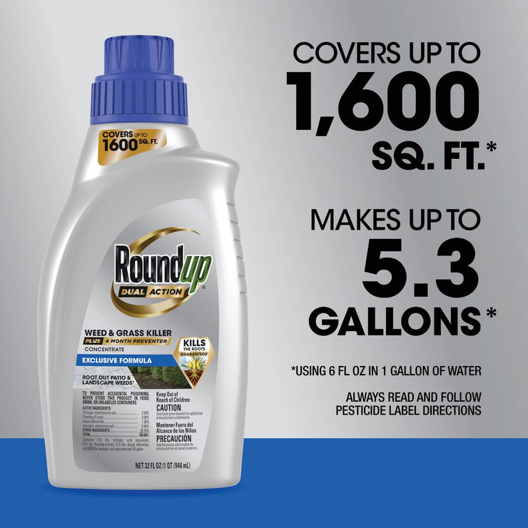 Image of Roundup Dual Action 32 Oz. 1600 Sq. Ft. Concentrate Weed & Grass Killer