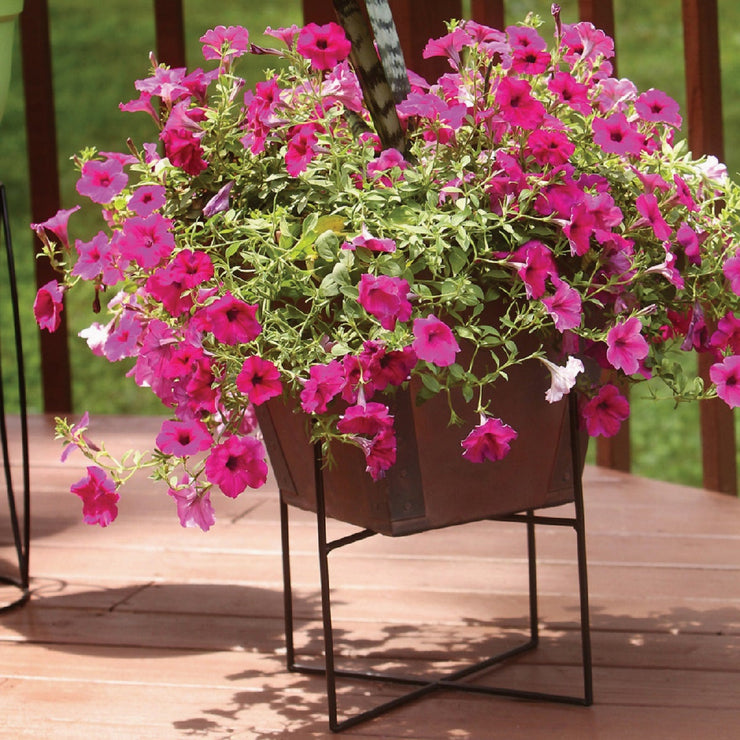 Image of American Gardenworks Urban Living Matte Black Powder Coated Steel 14 In. Floor Pot Holder