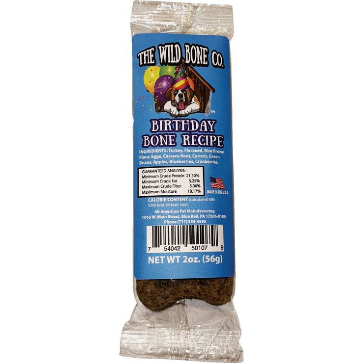 Image of The Wild Bone Company Birthday Bone Dog Treat, 2 Oz.