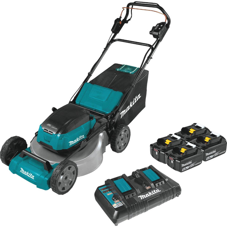Image of Makita 36V (18V X2) LXT Brushless 21 In. Self-Propelled Commercial Lawn Mower Kit with 4 Batteries (5.0Ah)