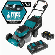Image of Makita 36V (18V X2) LXT Brushless 21 In. Self-Propelled Commercial Lawn Mower Kit with 4 Batteries (5.0Ah)