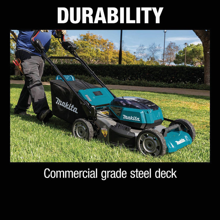 Image of Makita 36V (18V X2) LXT Brushless 21 In. Self-Propelled Commercial Lawn Mower Kit with 4 Batteries (5.0Ah)