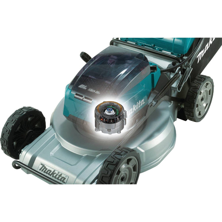 Image of Makita 36V (18V X2) LXT Brushless 21 In. Self-Propelled Commercial Lawn Mower Kit with 4 Batteries (5.0Ah)