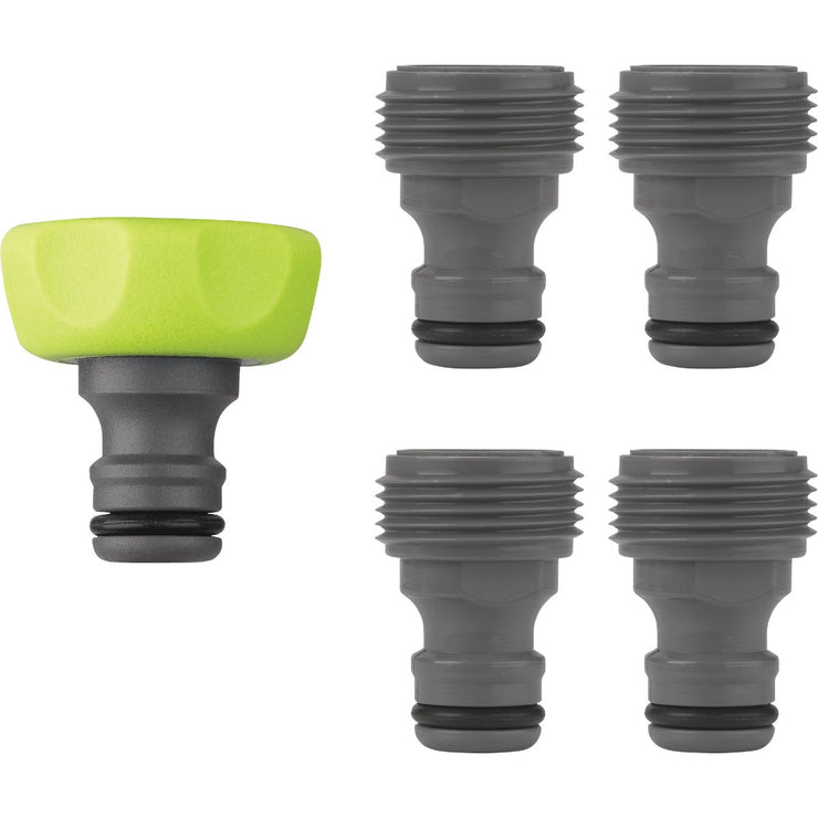 Image of Flexzilla Standard Garden Hose Quick-Connect Fitting Plug Kit, ZillaGreen (5-Piece)