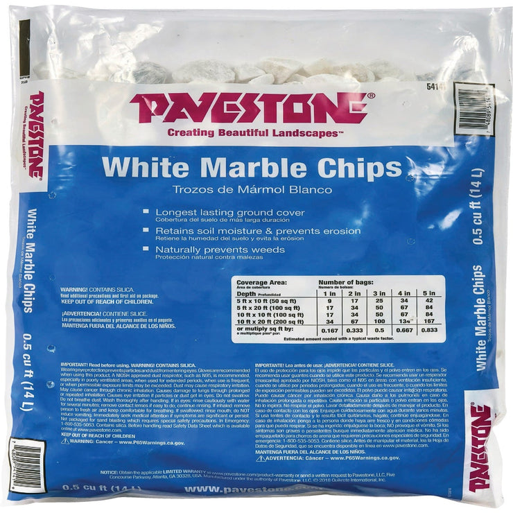 Image of Pavestone 0.5 Cu. Ft. Medium White Marble Chips