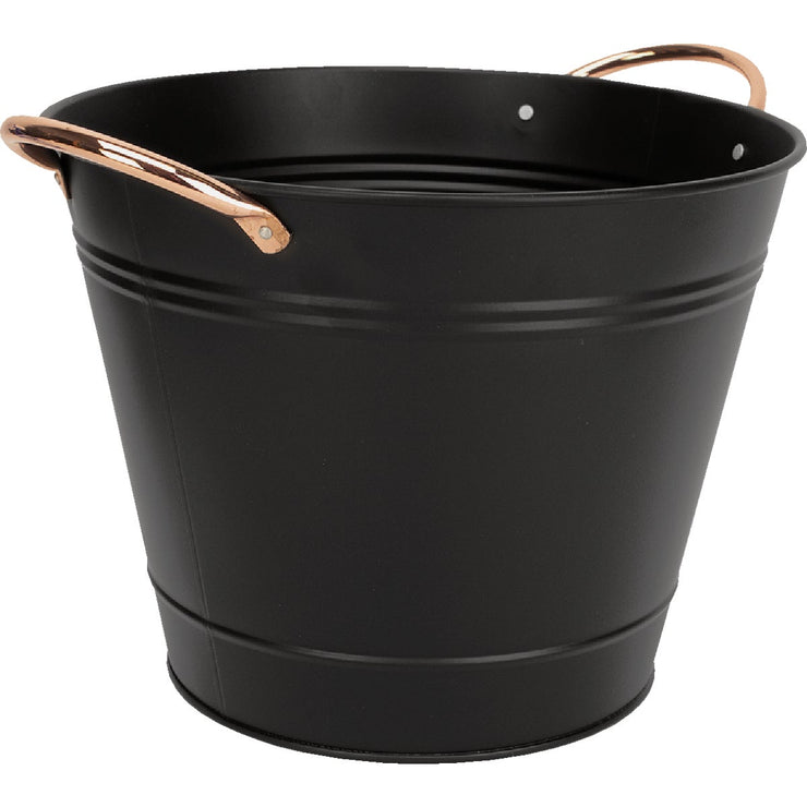 Image of Panacea 10 In. Round Steel Black Modern Farmhouse Washtub Planter
