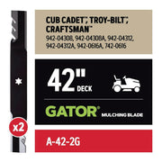 Image of Oregon G3 Gator 42 In. Deck Riding Lawnmower Blade - Fits Cub-Cadet , Troy-Bilt, Craftsman, and Bolens (2-Count)