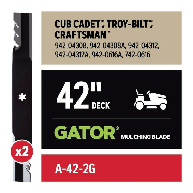 Image of Oregon G3 Gator 42 In. Deck Riding Lawnmower Blade - Fits Cub-Cadet , Troy-Bilt, Craftsman, and Bolens (2-Count)