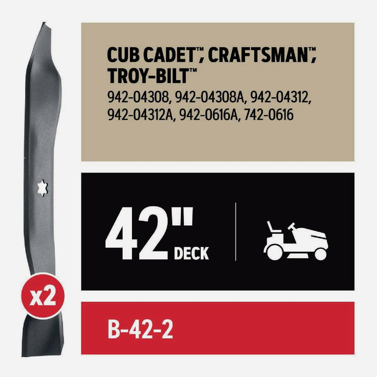 Image of Oregon 42 In. Deck Riding Lawnmower Mulching Blade - Fits Cub-Cadet Riding Mower (2-Count)