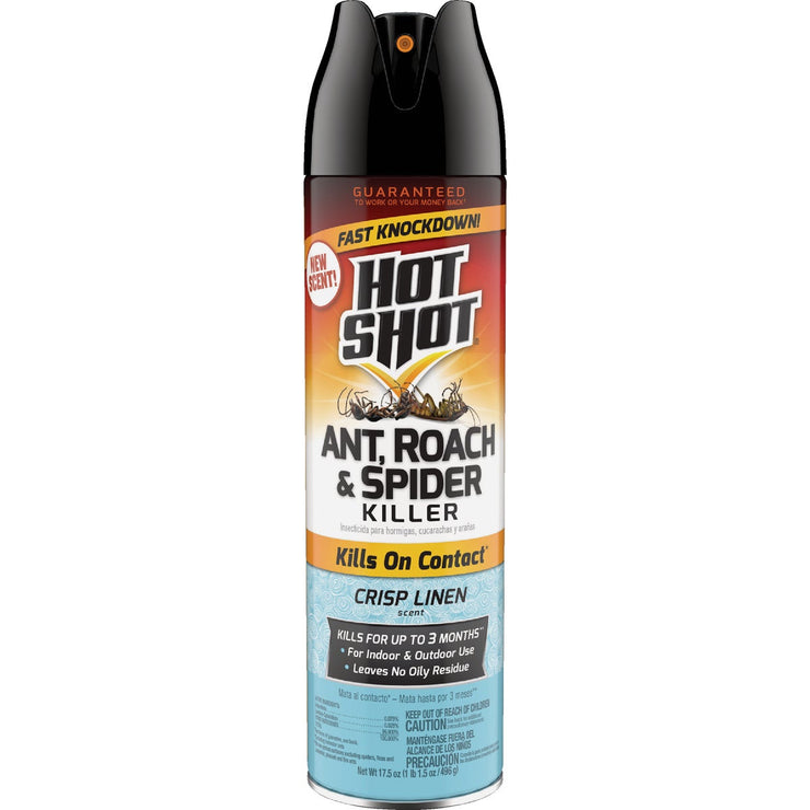 Image of Hot Shot 17.5 Oz. Crisp Linen Scent Aerosol Spray Ant, Roach, & Spider Killer