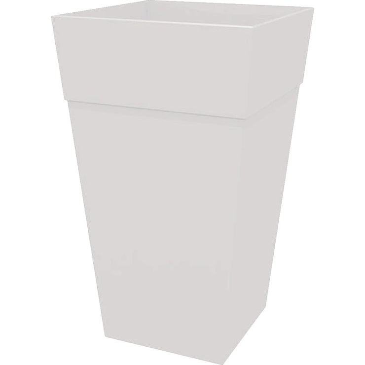 Image of Bloem Finley 25 In. Tall Square Recycled Ocean Plastic White Planter