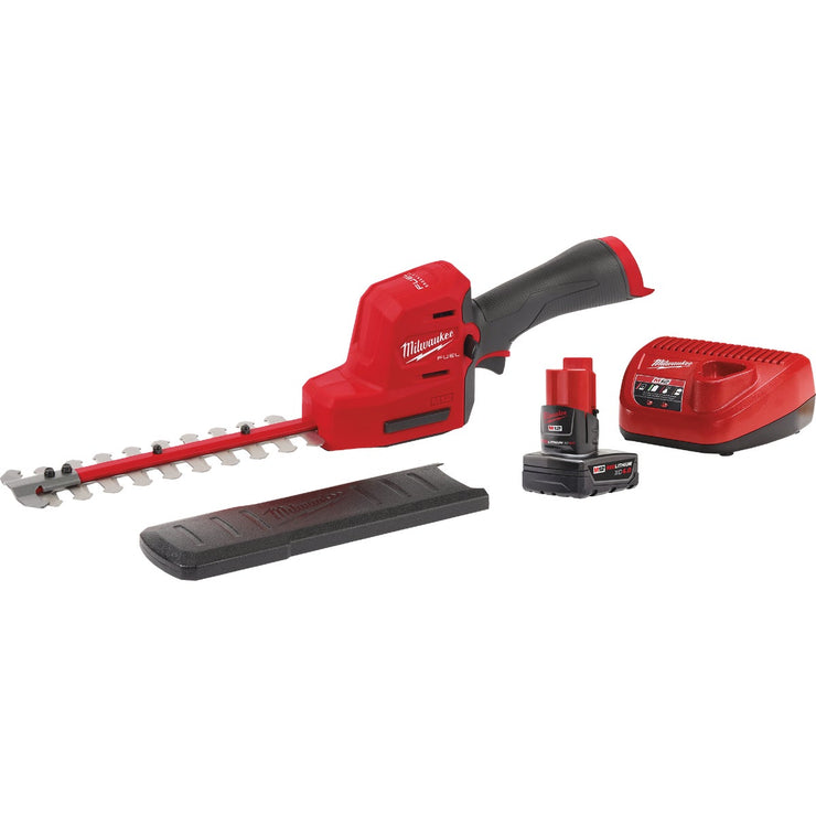 Image of Milwaukee M12 FUEL 8 In. Cordless Hedge Trimmer Kit with 4.0 Ah Battery & Charger