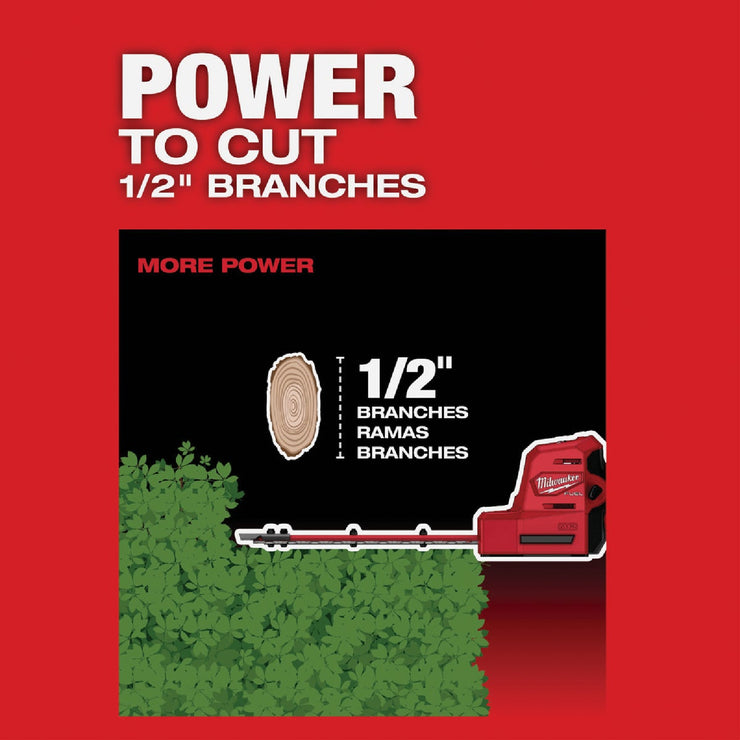 Image of Milwaukee M12 FUEL 8 In. Cordless Hedge Trimmer Kit with 4.0 Ah Battery & Charger