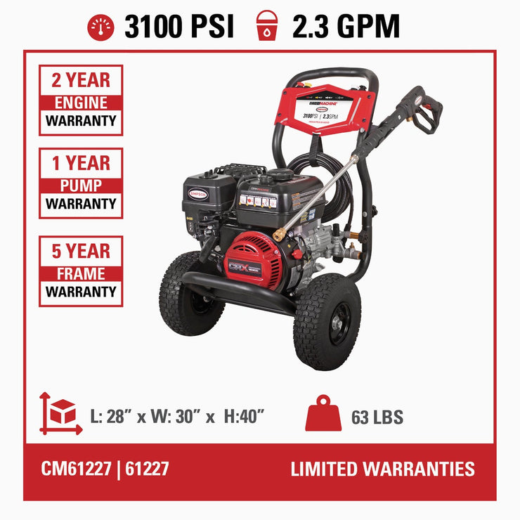 Image of Simpson Clean Machine 3100 psi 2.3 GPM Cold Water Gas Pressure Washer
