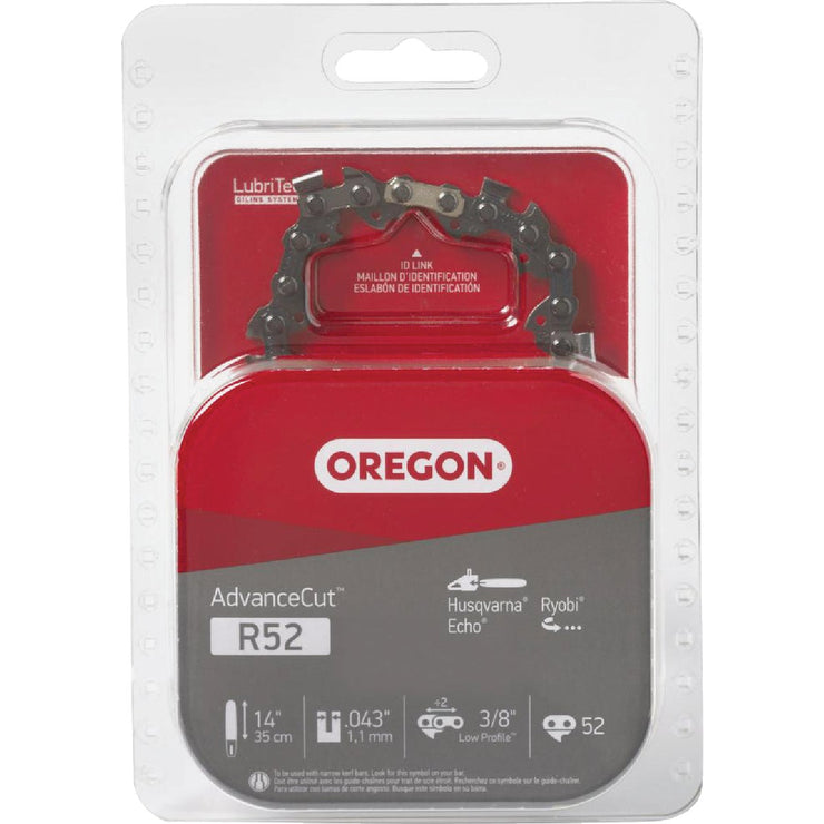 Image of Oregon R52 AdvanceCut Chainsaw Chain for 14-Inch Bar -52 Drive Links  fits Echo, Makita, Husqvarna, Ryobi Poulan and more