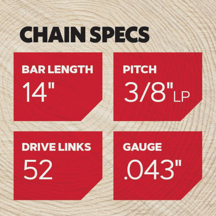Image of Oregon R52 AdvanceCut Chainsaw Chain for 14-Inch Bar -52 Drive Links  fits Echo, Makita, Husqvarna, Ryobi Poulan and more