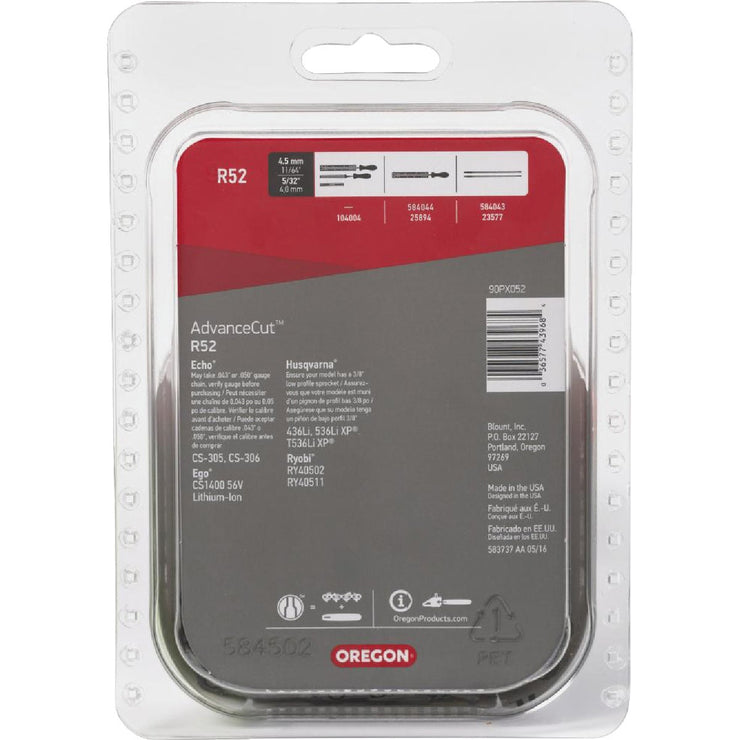 Image of Oregon R52 AdvanceCut Chainsaw Chain for 14-Inch Bar -52 Drive Links  fits Echo, Makita, Husqvarna, Ryobi Poulan and more