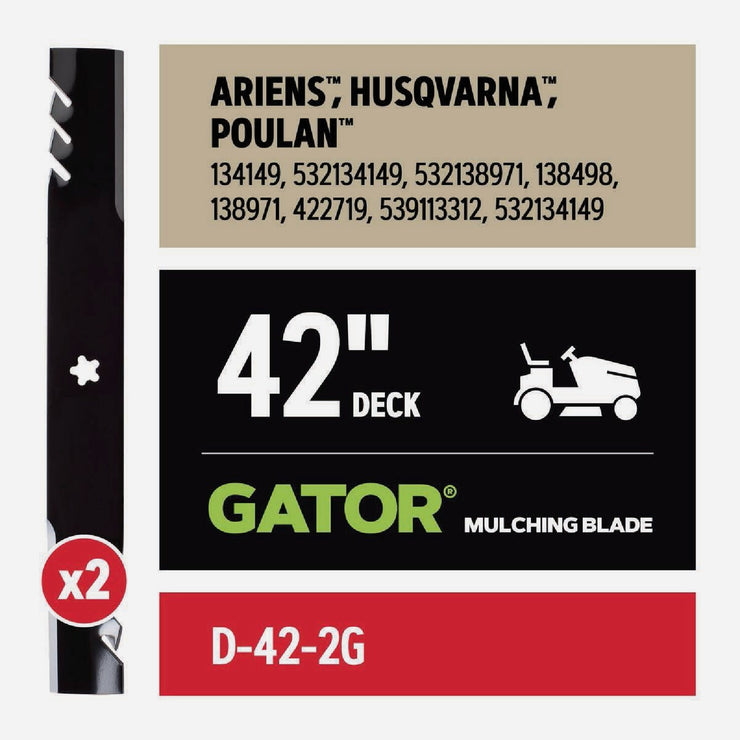 Image of Oregon Gator 42 In. Deck Riding Lawnmower Blade - Fits Husqvarna and Craftsman (2-Count)