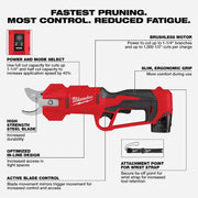 Image of Milwaukee M12 Brushless Cordless Pruning Shears Kit with 2.0 Ah Battery & Charger
