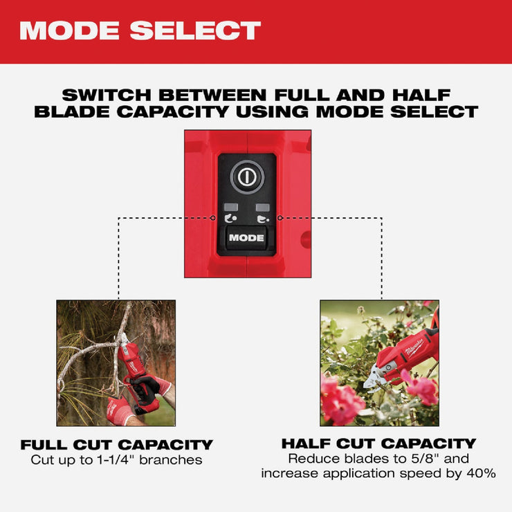 Image of Milwaukee M12 Brushless Cordless Pruning Shears Kit with 2.0 Ah Battery & Charger