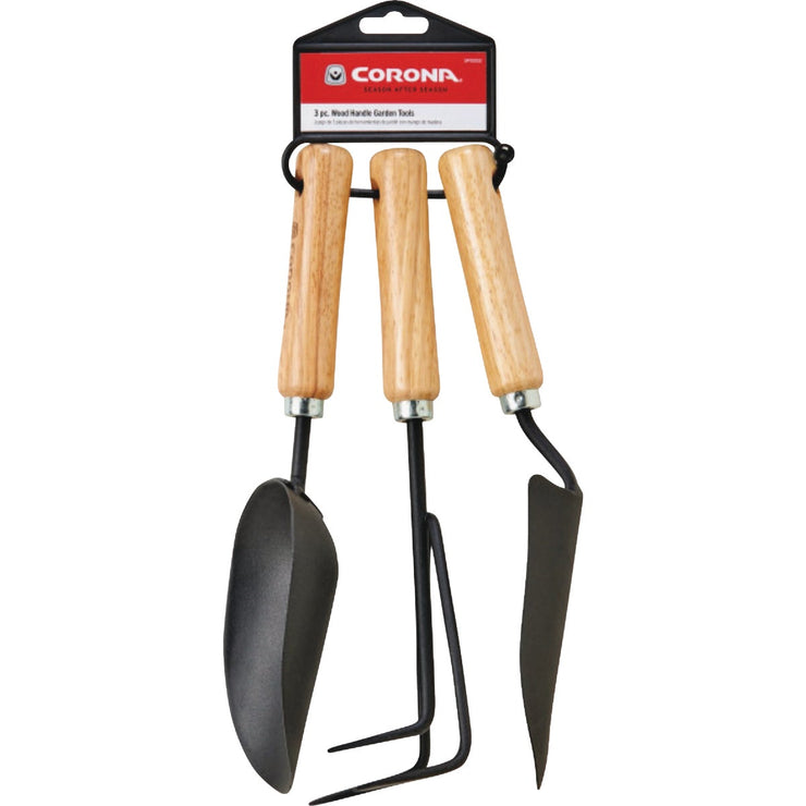 Image of Corona Wood Handle Garden Tool Set (3-Piece)