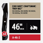 Image of Oregon 46 In. Deck Riding Lawnmower Blade - Fits Craftsman and Cub Cadet Riding Mower (2-Count)
