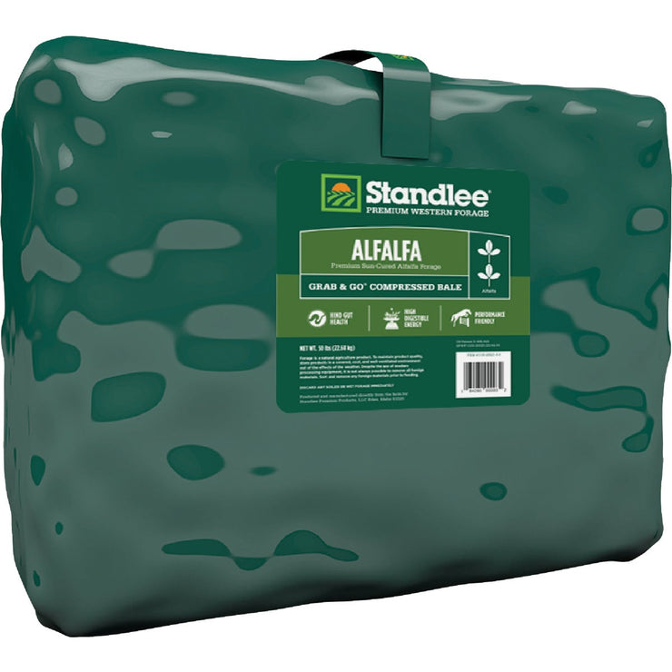 Image of Standlee Premium Western Forage 50 Lb. Premium Alfalfa Grab & Go Compressed Bale
