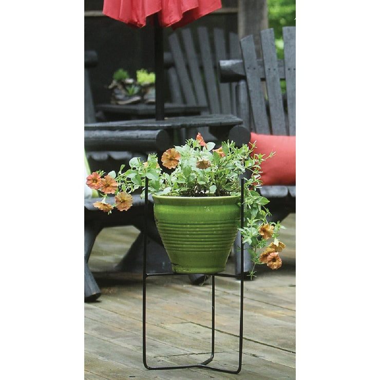 Image of American Gardenworks Urban Living Matte Black Powder Coated Steel Tri-Floor Pot Holder