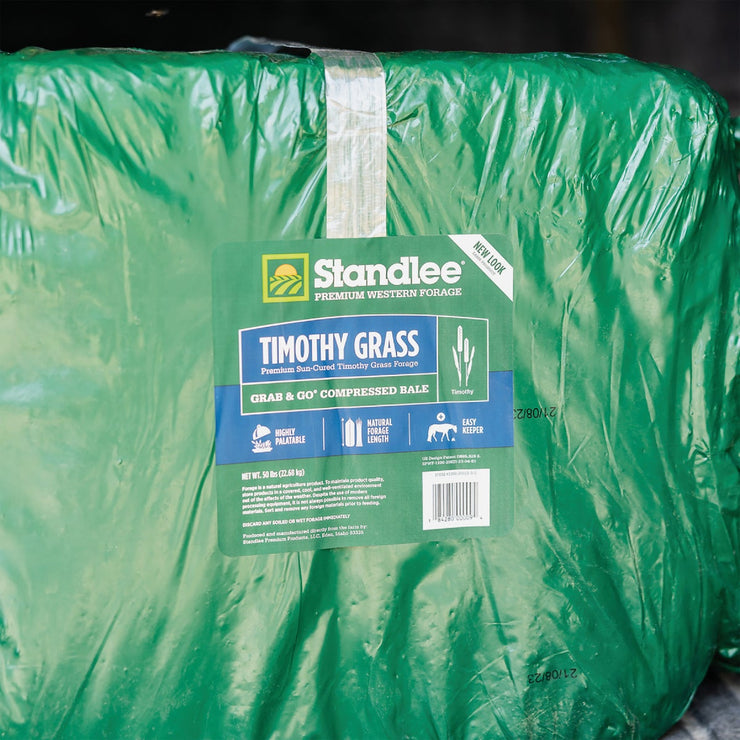 Image of Standlee Premium Western Forage 50 Lb. Premium Timothy Grab & Go Compressed Bale