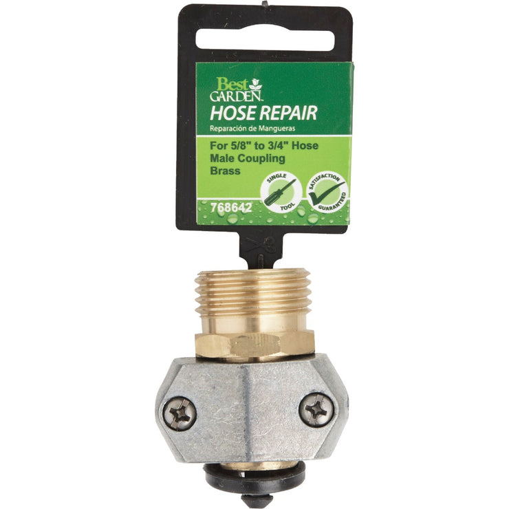 Image of Best Garden 5/8 In. or 3/4 In. Male Metal Hose End Mender Hose Coupling