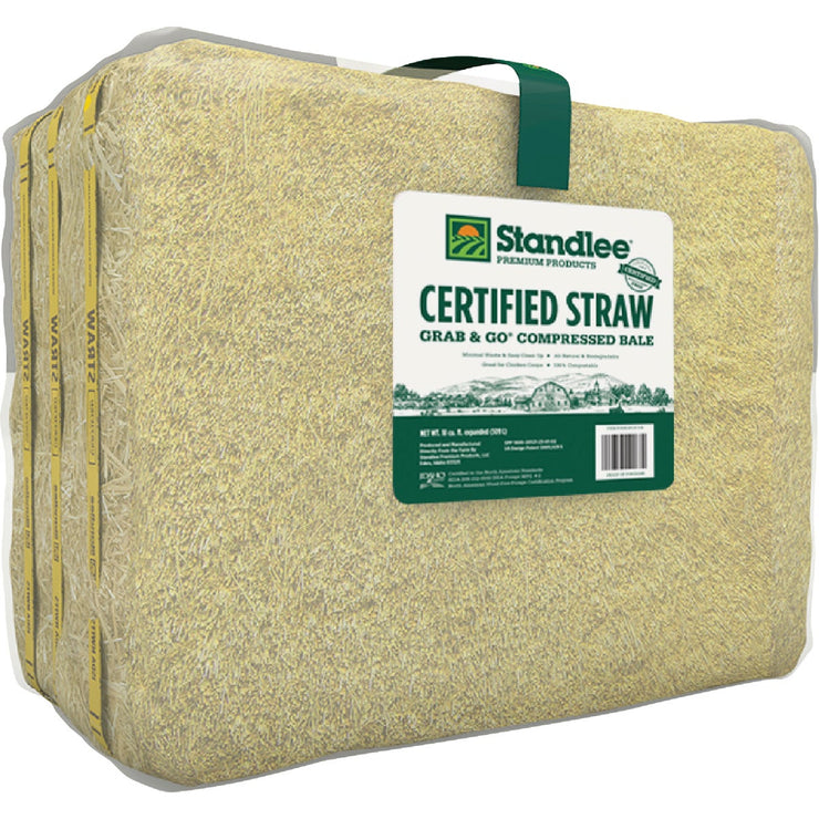 Image of Standlee Premium Western Forage 18 Cu. Ft. Certified Straw Grab & Go Compressed Bale
