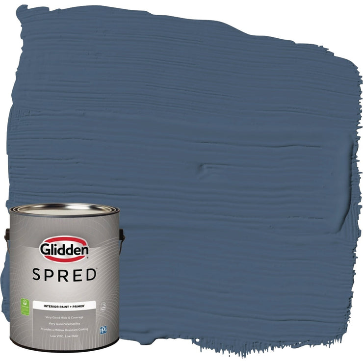 Image of Glidden Spred Interior Grab-N-Go Paint + Primer Eggshell Paint, Blue Fjord, 1 Gal.