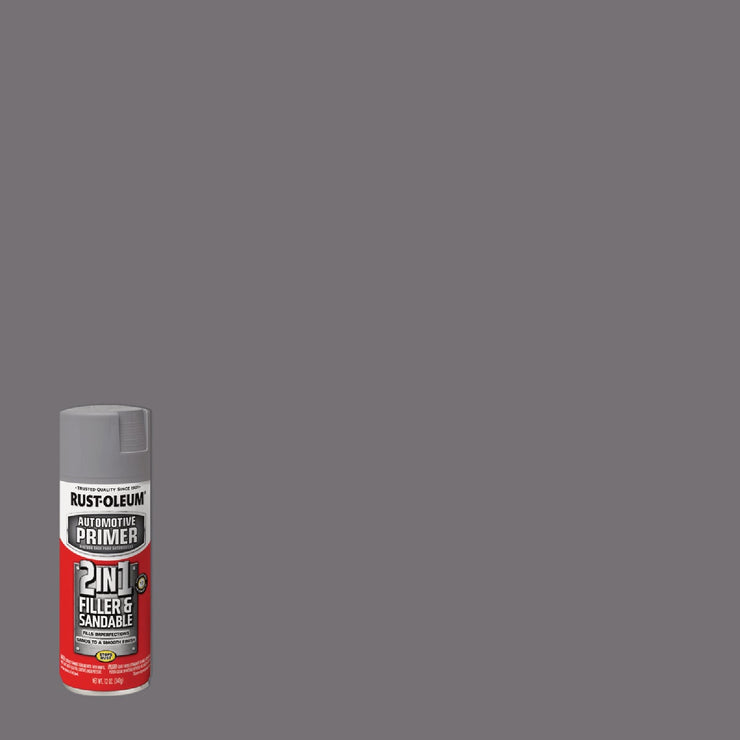 Image of Rust-Oleum Stops Rust Automotive 2 in 1 Filler & Sandable Primer Spray, 12 Oz., Gray