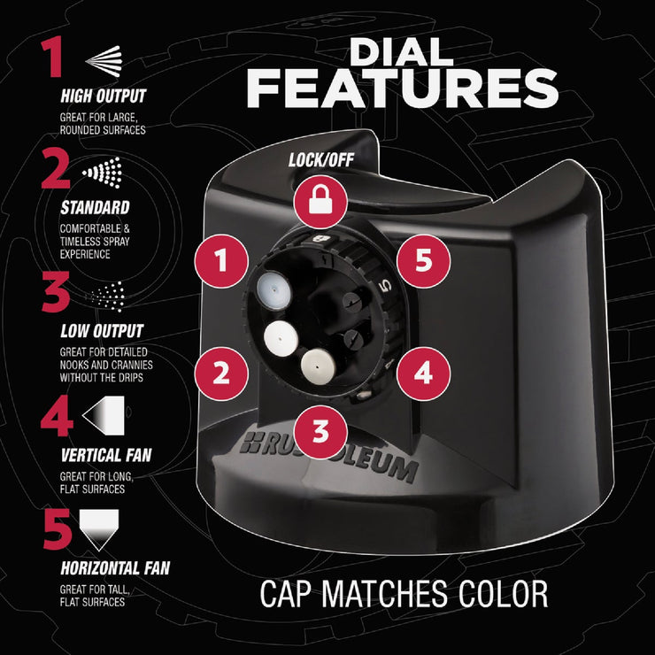 Image of Rust-Oleum Stops Rust 12 Oz. Custom Spray 5 in 1 Gloss Spray Paint, Black