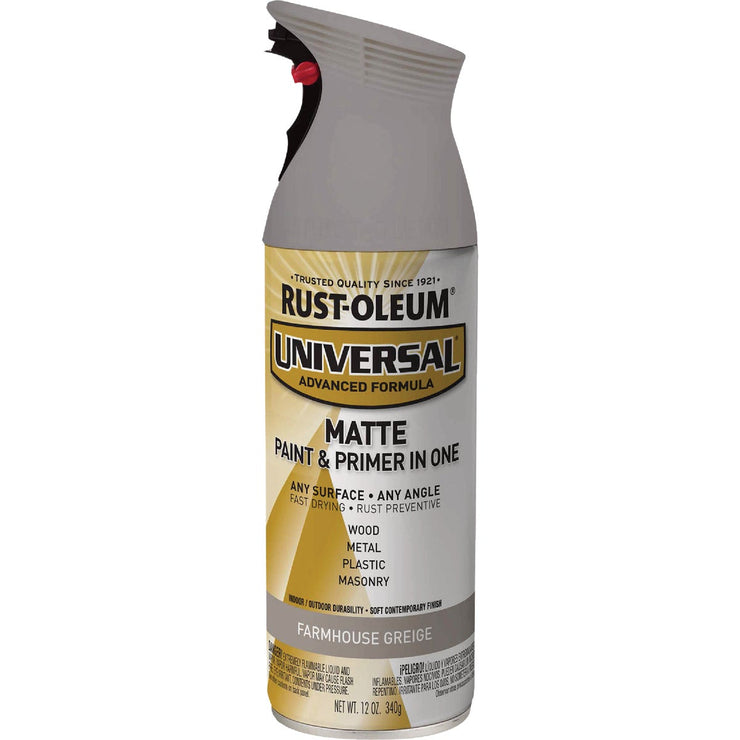 Image of Rust-Oleum Universal 12 Oz. Matte Farmhouse Greige Enamel Spray Paint
