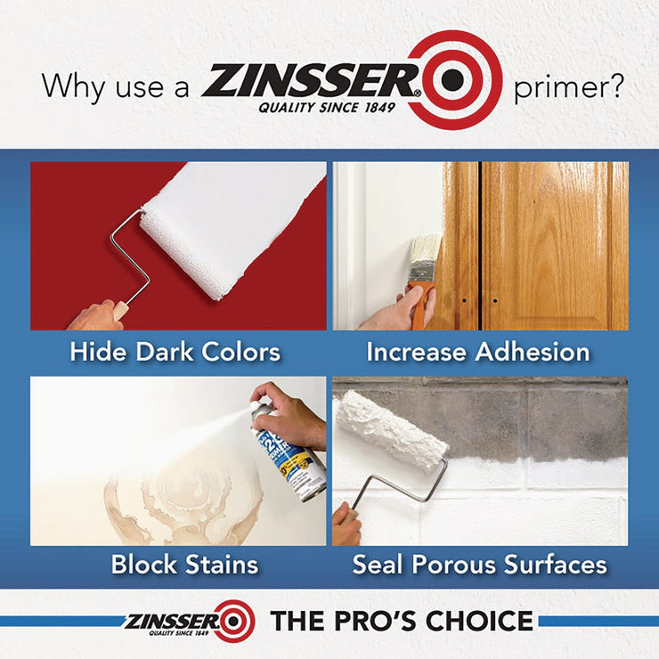Image of Zinsser 26 Oz. B-I-N Primer Spray with Turbo Spray System, Flat White