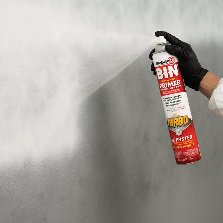 Image of Zinsser 26 Oz. B-I-N Primer Spray with Turbo Spray System, Flat White