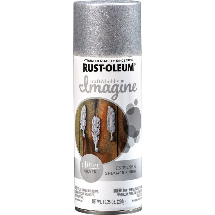Image of Rust-Oleum Imagine Craft & Hobby 10.25 Oz. Intense Silver Glitter Spray Paint