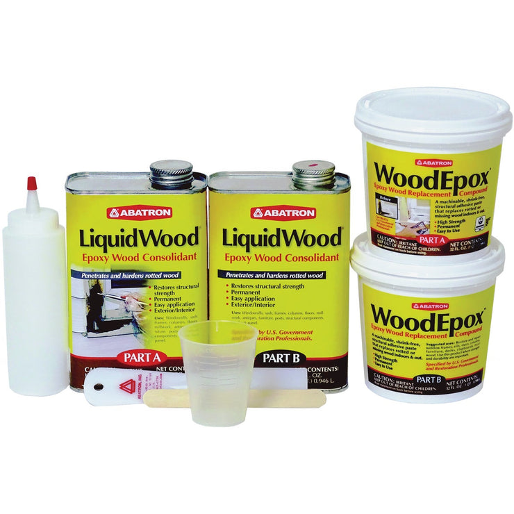 Image of Abatron (4) 1 Qt. Containers Wood Restoration Kit