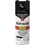Image of Rust-Oleum Stops Rust 12 Oz. Custom Spray 5 in 1 Semi-Gloss Spray Paint, Black