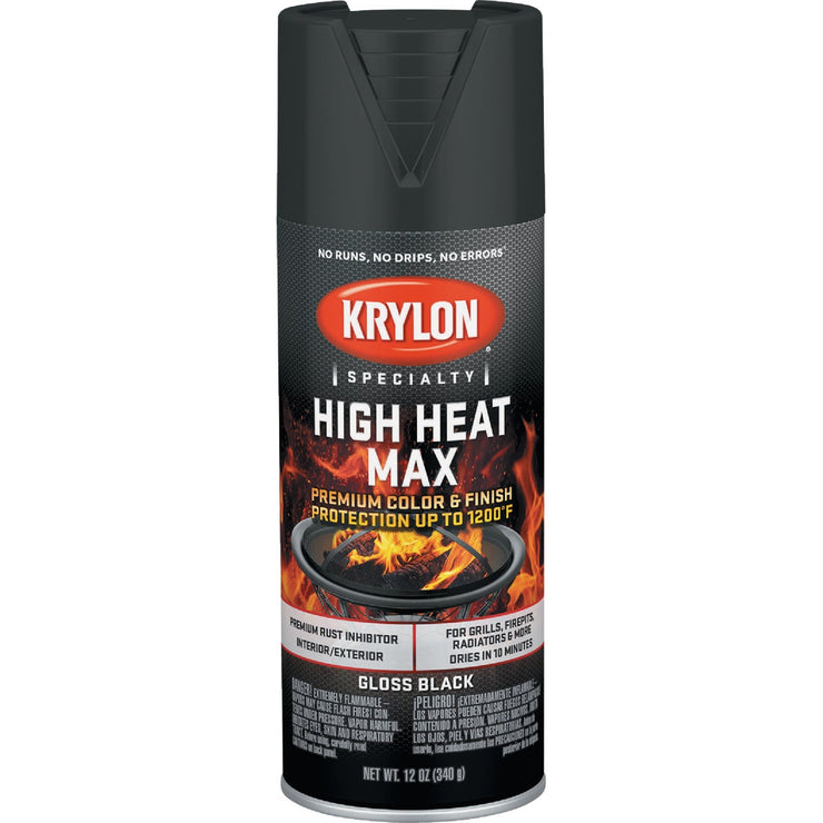 Image of Krylon Max 12 Oz. Black High Heat Spray Paint