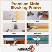 Image of Zinsser Cover Stain Classic Oil-Based 100 Low VOC Interior/Exterior Primer, Flat White, 1 Gal.
