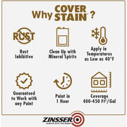 Image of Zinsser Cover Stain Classic Oil-Based 100 Low VOC Interior/Exterior Primer, Flat White, 1 Gal.