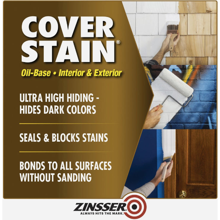 Image of Zinsser Cover Stain Classic Oil-Based 100 Low VOC Interior/Exterior Primer, Flat White, 1 Gal.