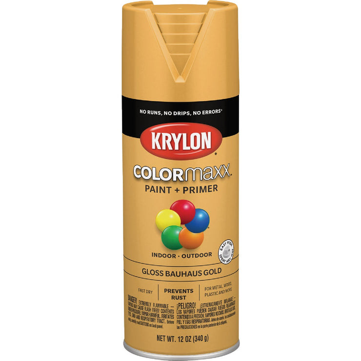 Image of Krylon ColorMaxx 12 Oz. Gloss Spray Paint, Bauhaus Gold