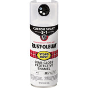 Image of Rust-Oleum Stops Rust 12 Oz. Custom Spray 5 in 1 Semi-Gloss Spray Paint, White