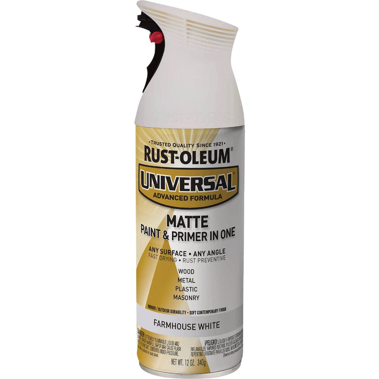 Image of Rust-Oleum Universal 12 Oz. Matte Farmhouse White Enamel Spray Paint