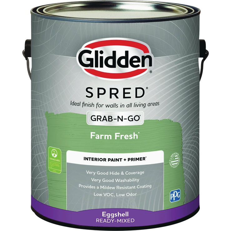 Image of Glidden Spred Interior Grab-N-Go Paint + Primer Eggshell Paint, Farm Fresh, 1 Gal.