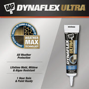 Image of Dap Dynaflex Ultra 5.5 Oz. Clear Advanced Exterior Sealant for Window, Door & Siding