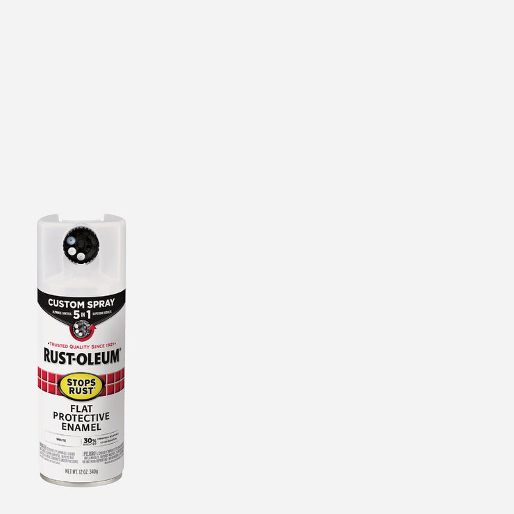 Image of Rust-Oleum Stops Rust 12 Oz. Custom Spray 5 in 1 Flat Spray Paint, White